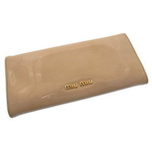 Miu Miu long Wallet bifold ribbon motif beige
